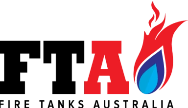Fire Tanks Australia logo featuring bold 'FTA' text and a flame and water droplet icon.